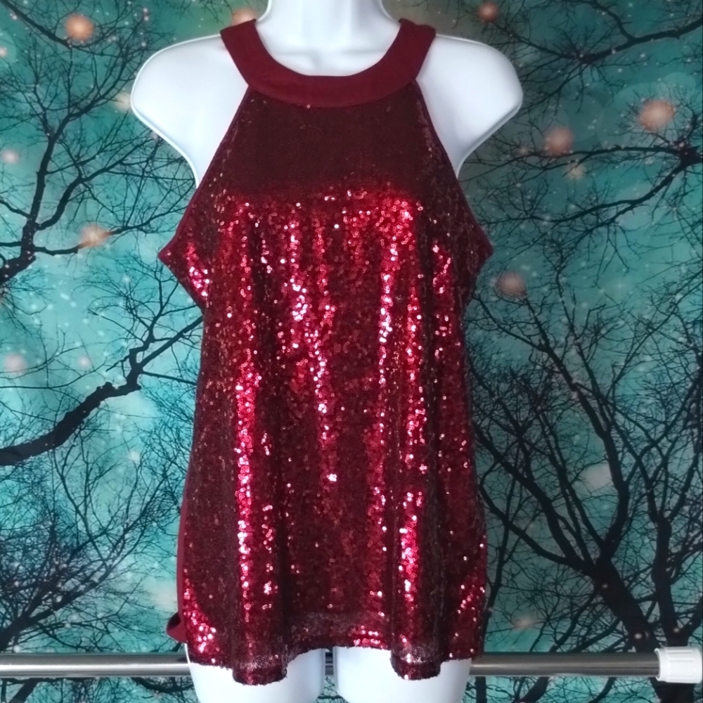Burgundy Sequin Shirt